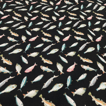 Black Cotton with Fish