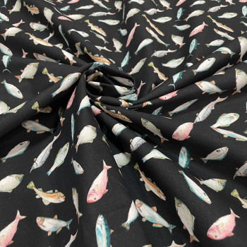 Black Cotton with Fish