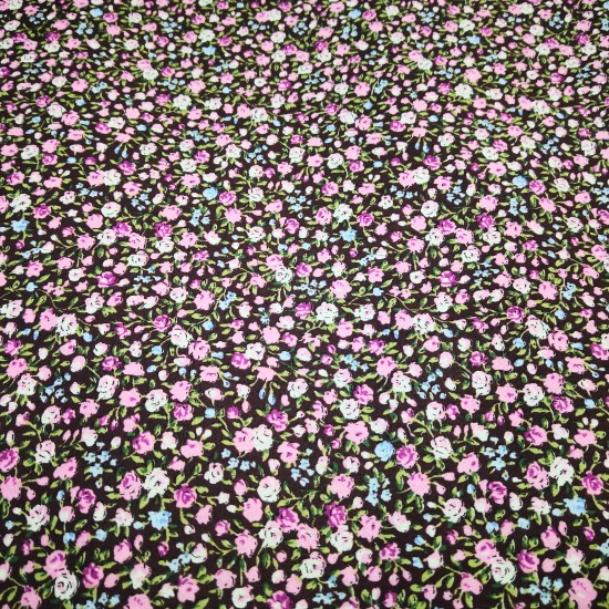 Liberty με Ροζ- Μωβ Λουλούδια σε Μελιτζανί Βάση