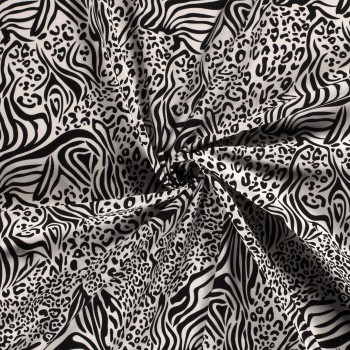 Black and White viscose linen