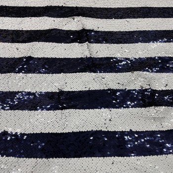 Ριγέ παγιέτα δυο όψεων άσπρο-μπλε