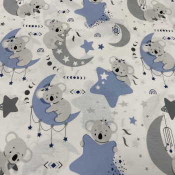 Κοάλα σε γκρι-μπλε με αστεράκια και φεγγάρια
