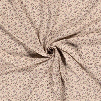 Viscose ροζ ανθάκια σε μπεζ βάση