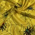 Κίτρινο Σατέν Αποκριάτικο με Χρωματιστές Αράχνες και Μαύρους Ιστούς