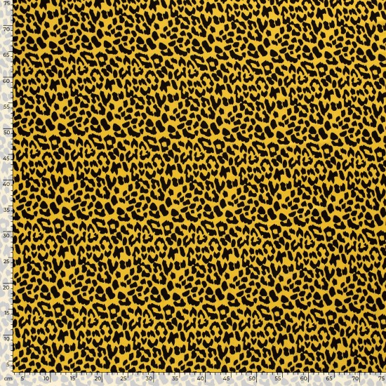 Βισκόζ λύκρα cheetah σε κίτρινη βάση