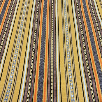 Yellow ripped hand-woven textile