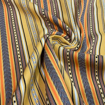 Yellow ripped hand-woven textile