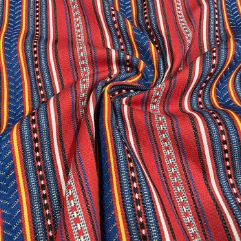 Red ripped hand-woven textile