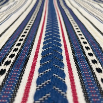 Royal blue ripped hand-woven textile
